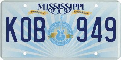 MS license plate KOB949