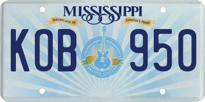 MS license plate KOB950