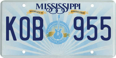 MS license plate KOB955
