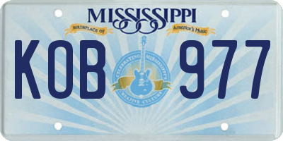 MS license plate KOB977