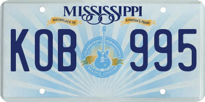 MS license plate KOB995
