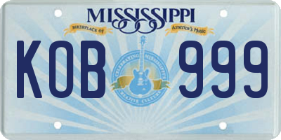MS license plate KOB999