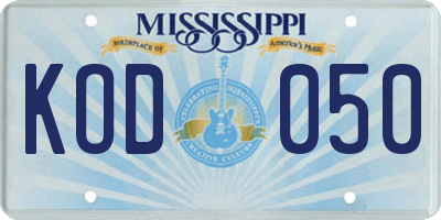 MS license plate KOD050