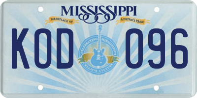 MS license plate KOD096