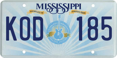 MS license plate KOD185