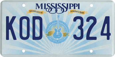 MS license plate KOD324