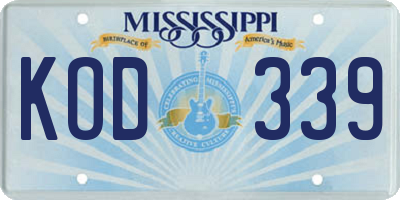 MS license plate KOD339