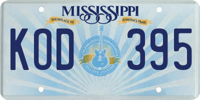 MS license plate KOD395