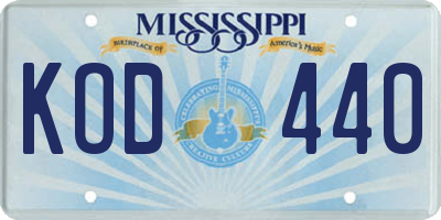 MS license plate KOD440