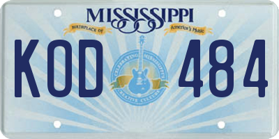 MS license plate KOD484