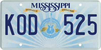 MS license plate KOD525