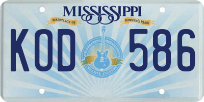 MS license plate KOD586