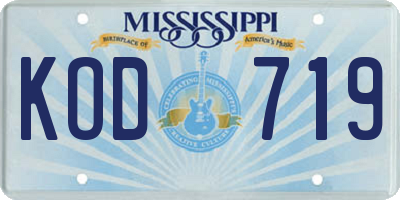 MS license plate KOD719