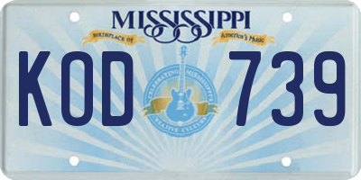 MS license plate KOD739
