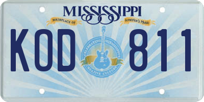MS license plate KOD811