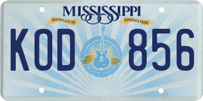 MS license plate KOD856