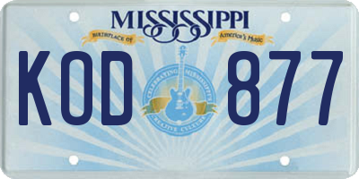 MS license plate KOD877