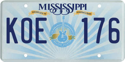 MS license plate KOE176
