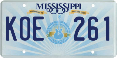 MS license plate KOE261