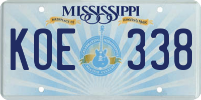 MS license plate KOE338