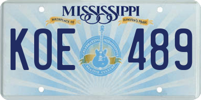 MS license plate KOE489