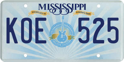 MS license plate KOE525