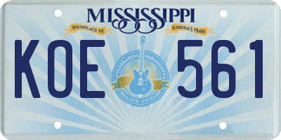 MS license plate KOE561