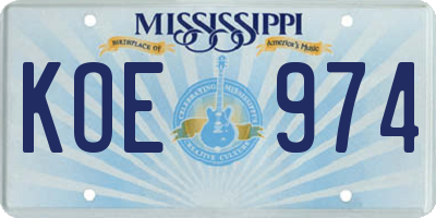 MS license plate KOE974