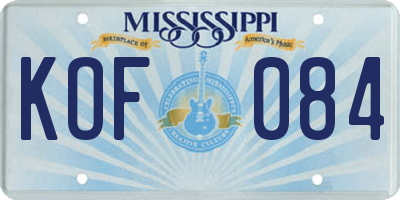 MS license plate KOF084