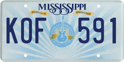 MS license plate KOF591