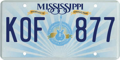 MS license plate KOF877