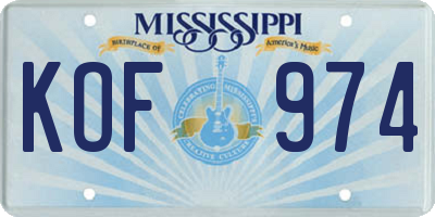 MS license plate KOF974