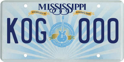 MS license plate KOG000