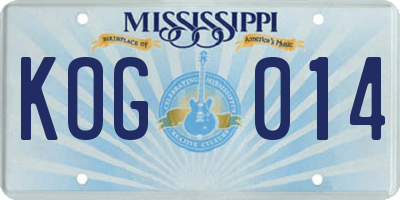MS license plate KOG014