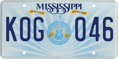 MS license plate KOG046