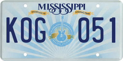 MS license plate KOG051