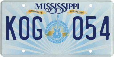 MS license plate KOG054