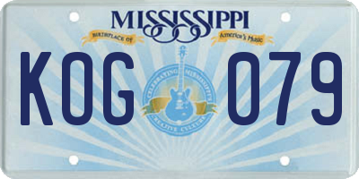 MS license plate KOG079