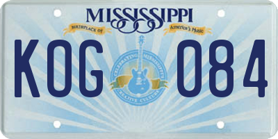 MS license plate KOG084