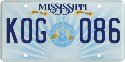 MS license plate KOG086