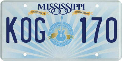 MS license plate KOG170