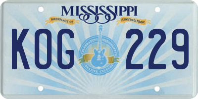 MS license plate KOG229