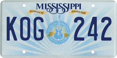MS license plate KOG242