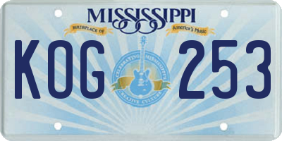 MS license plate KOG253