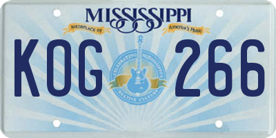 MS license plate KOG266