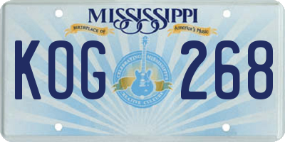 MS license plate KOG268