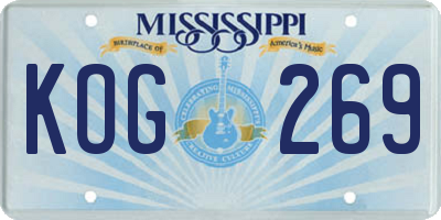 MS license plate KOG269