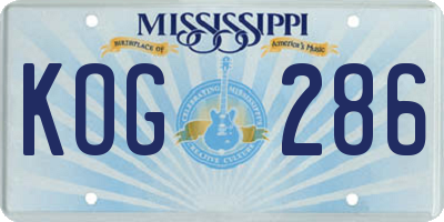 MS license plate KOG286