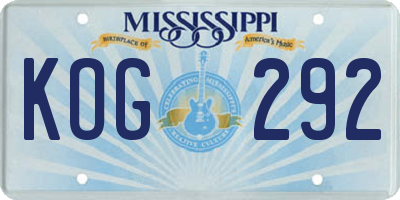 MS license plate KOG292