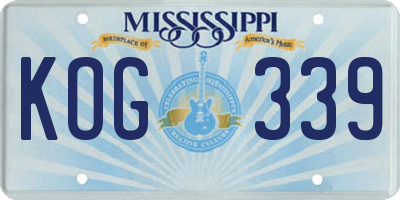 MS license plate KOG339